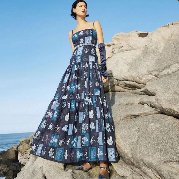 Agua by Agua Bendita Lima Algae Maxi Dress Size Small - Picture 4 of 12